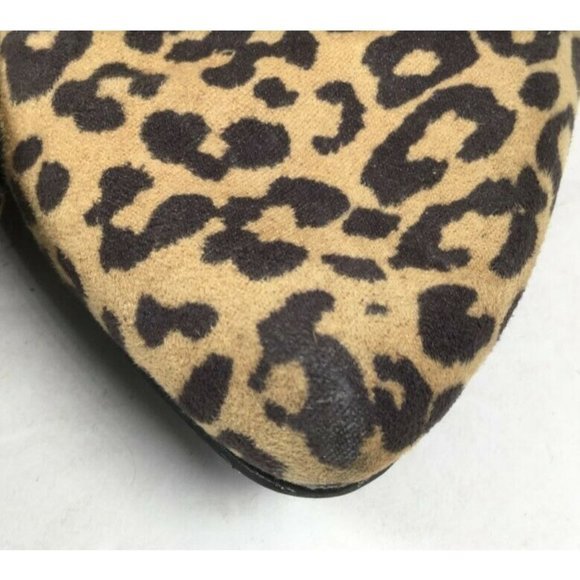 Merona Women's Animal Print Flats Leopard Print Pointed Toe Brown Size 9 - Picture 8 of 11